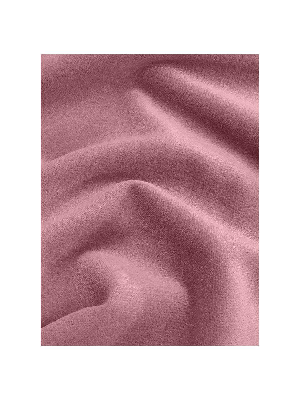 Einfarbige Samt-Kissenhülle Dana in Altrosa, 100% Baumwollsamt, Altrosa, B 30 x L 50 cm