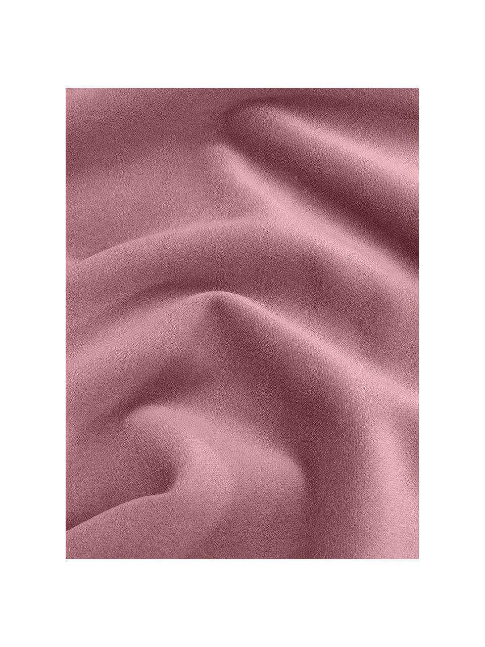 Housse de coussin rectangulaire velours vieux rose Dana, 100 % velours de coton, Vieux rose, larg. 30 x long. 50 cm