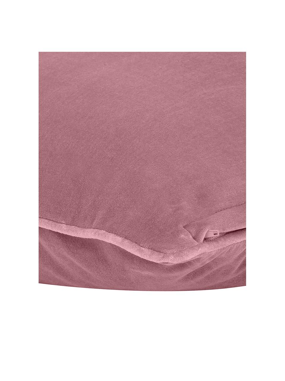 Housse de coussin rectangulaire velours vieux rose Dana, 100 % velours de coton, Vieux rose, larg. 30 x long. 50 cm