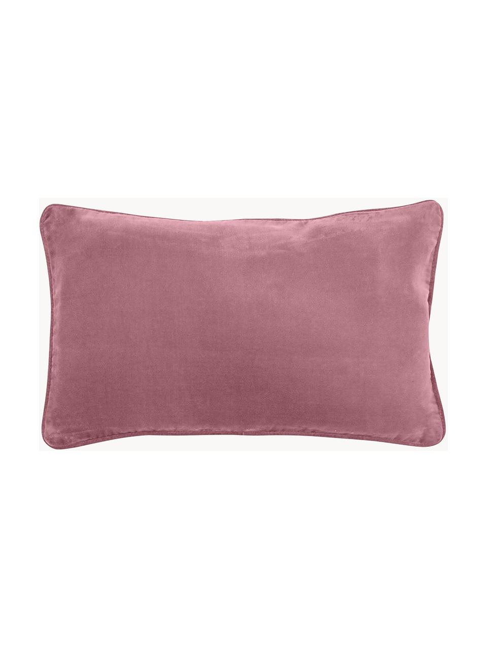 Poszewka na poduszkę z aksamitu Dana, 100% aksamit bawełniany, Brudny różowy, S 30 x D 50 cm