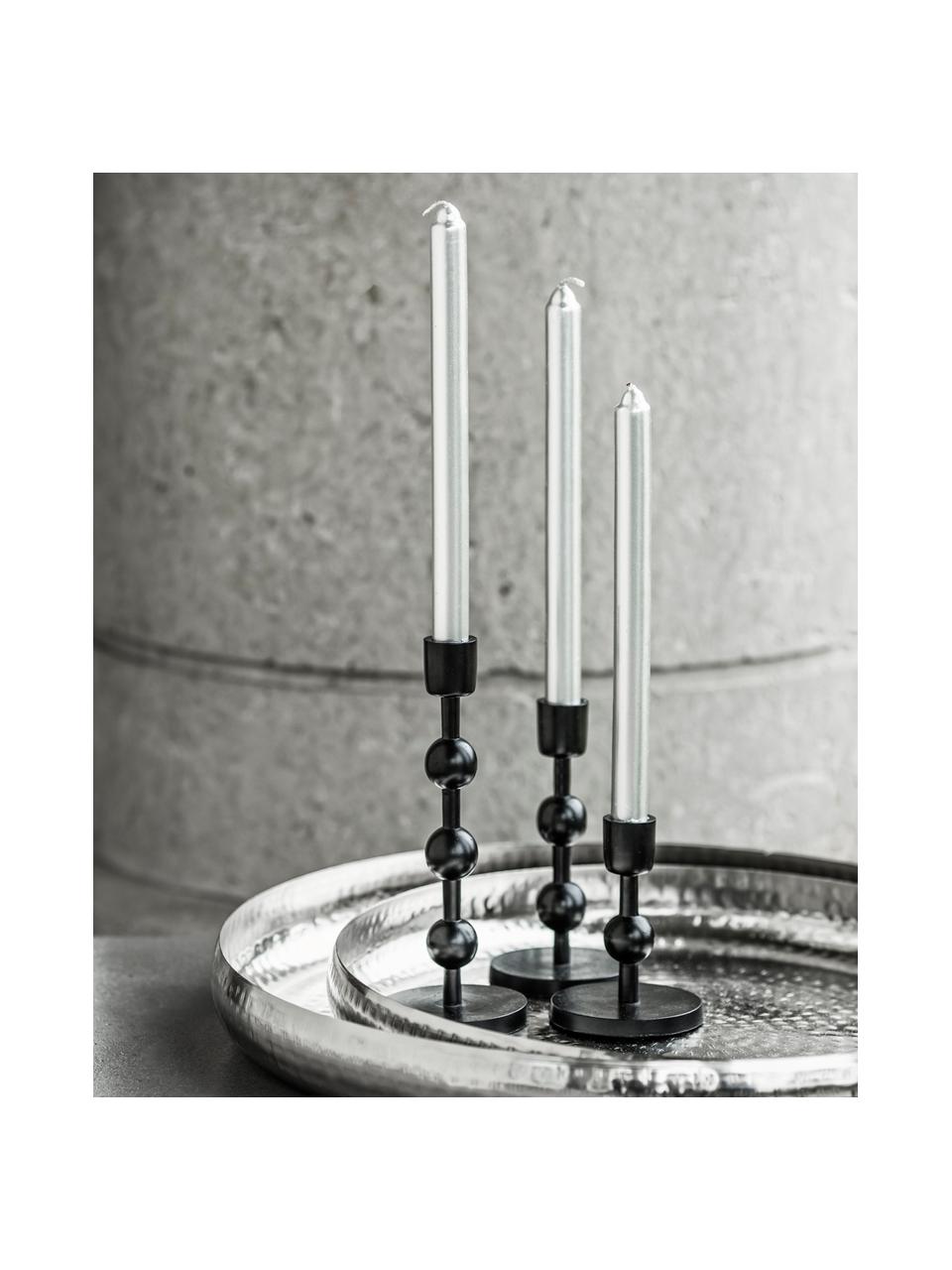 Candelabro Edgar, Alluminio, Nero, Ø 9 x Alt. 13 cm