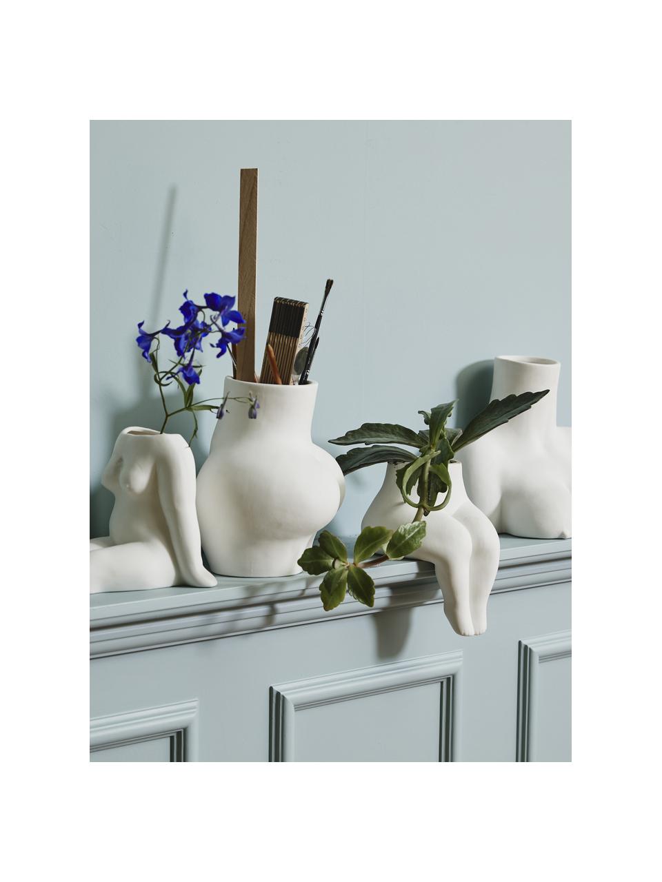 Dizajnová váza Avaji, biela, Keramika, Biela, Š 16 , V 20 cm