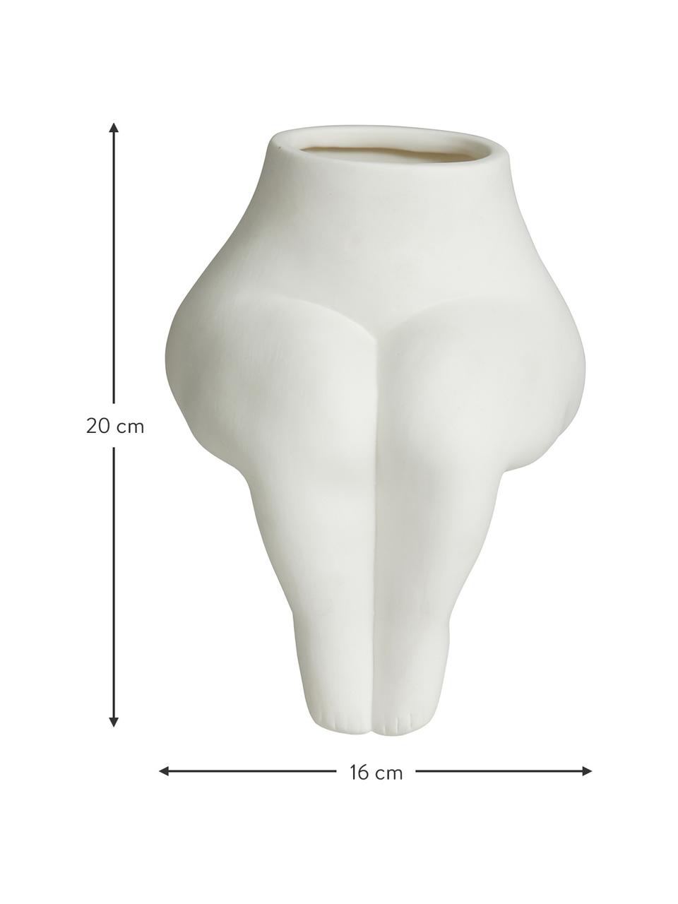 Design-Vase Avaji in Weiß, Keramik, Weiß, B 16 x H 20 cm