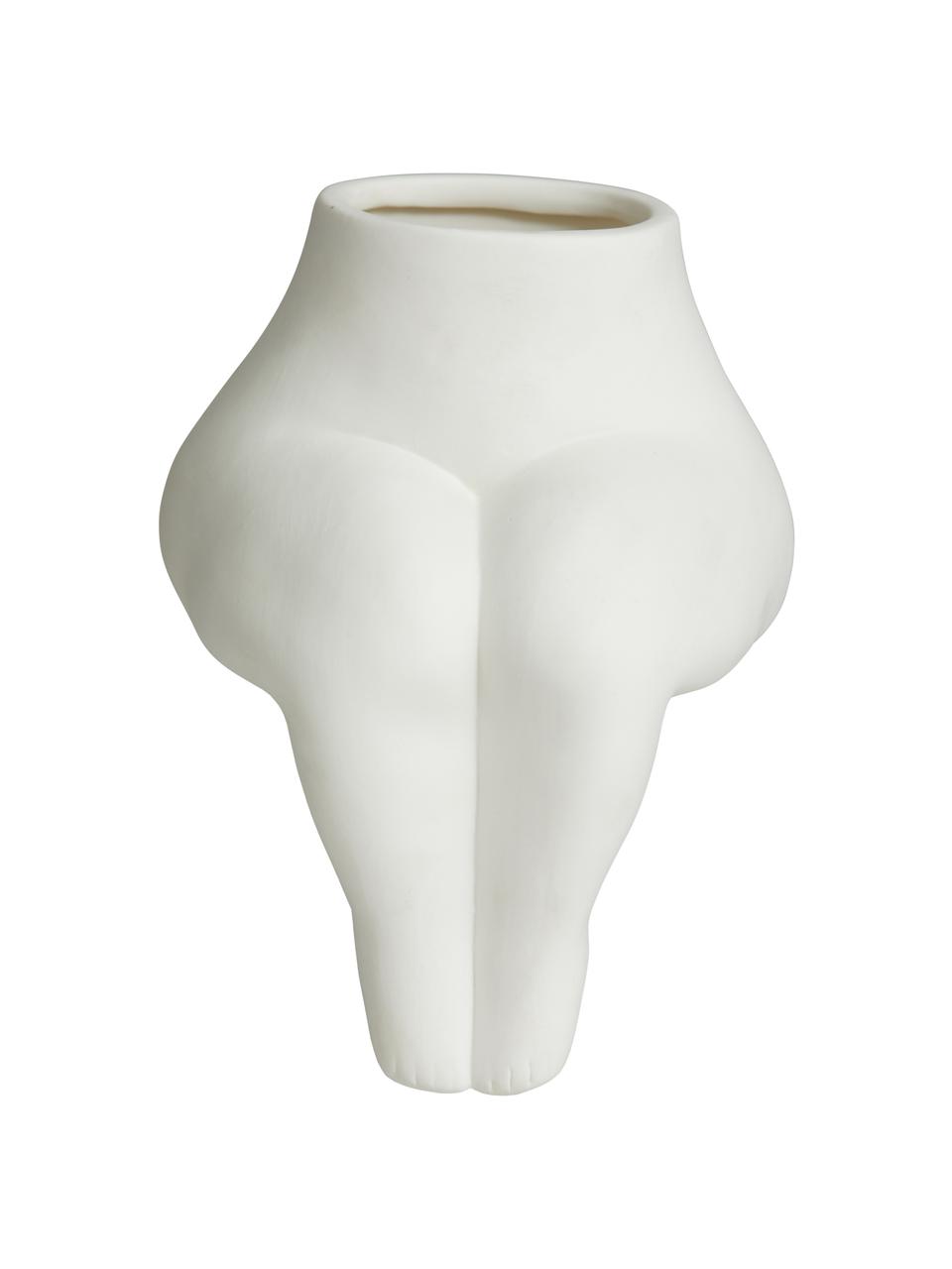 Design-Vase Avaji in Weiss, Keramik, Weiss, B 16 x H 20 cm