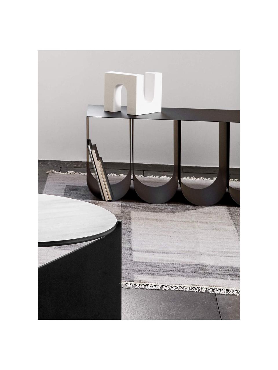 Banco de metal Curved, Acero con pintura en polvo, Negro, An 110 x Al 42 cm