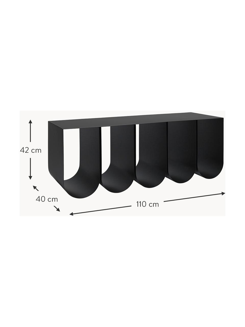 Banco de metal Curved, Acero con pintura en polvo, Negro, An 110 x F 40 cm