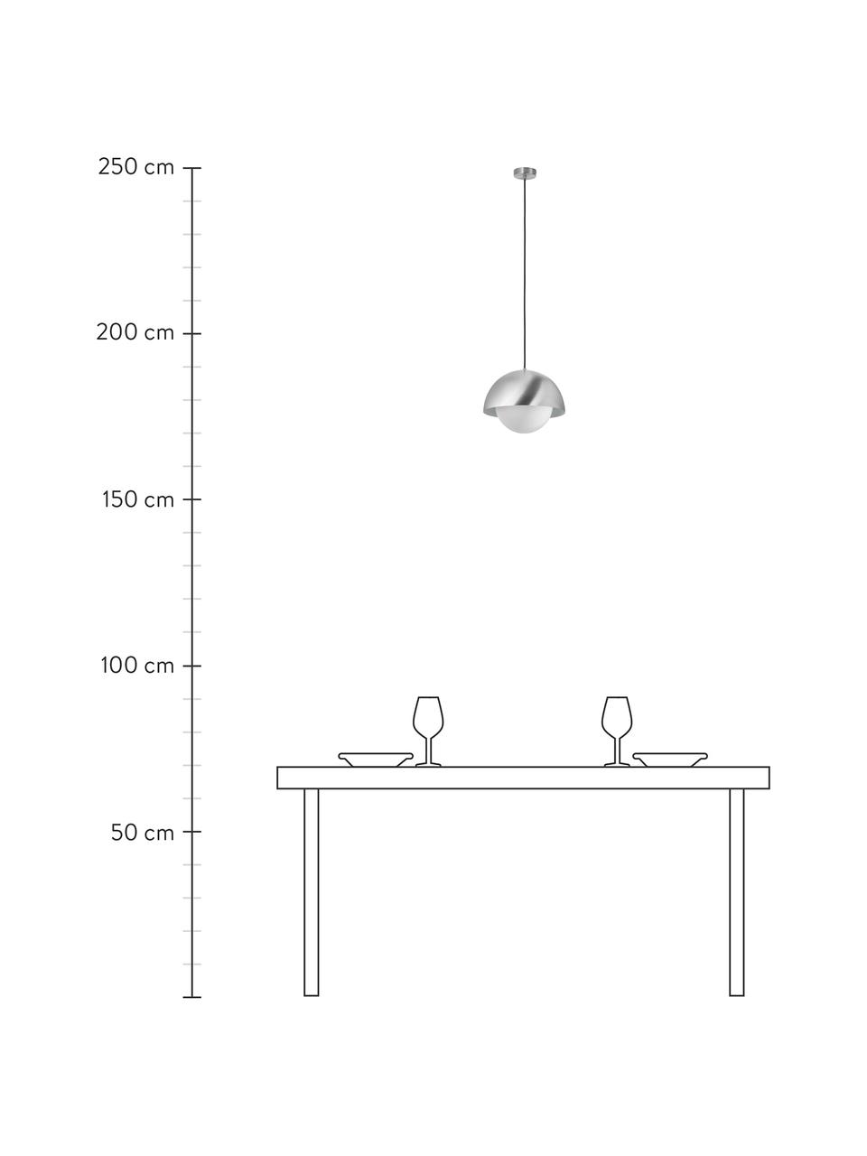 Pendelleuchte Lucille, Baldachin: Metall, gebürstet, Weiß, Silberfarben, Ø 35 x H 30 cm