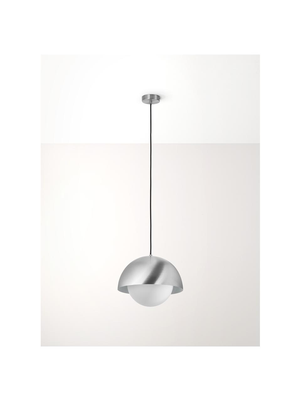 Závesná lampa Lucille, Biela, odtiene striebornej, Ø 35 x V 30 cm