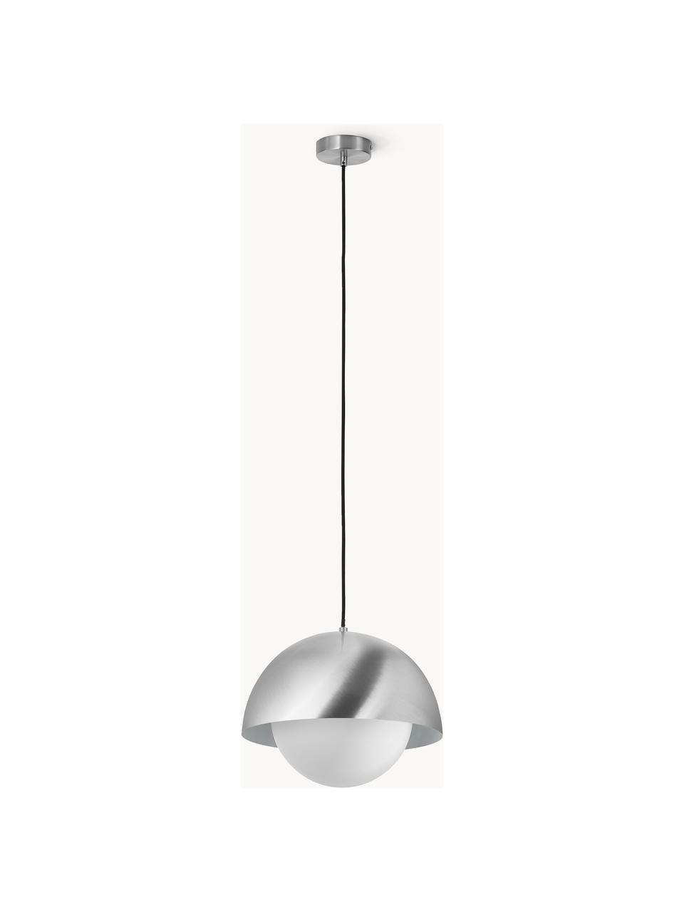 Lampada a sospensione Lucille, Baldacchino: metallo, spazzolato, Bianco, argentato, Ø 35 x Alt. 30 cm