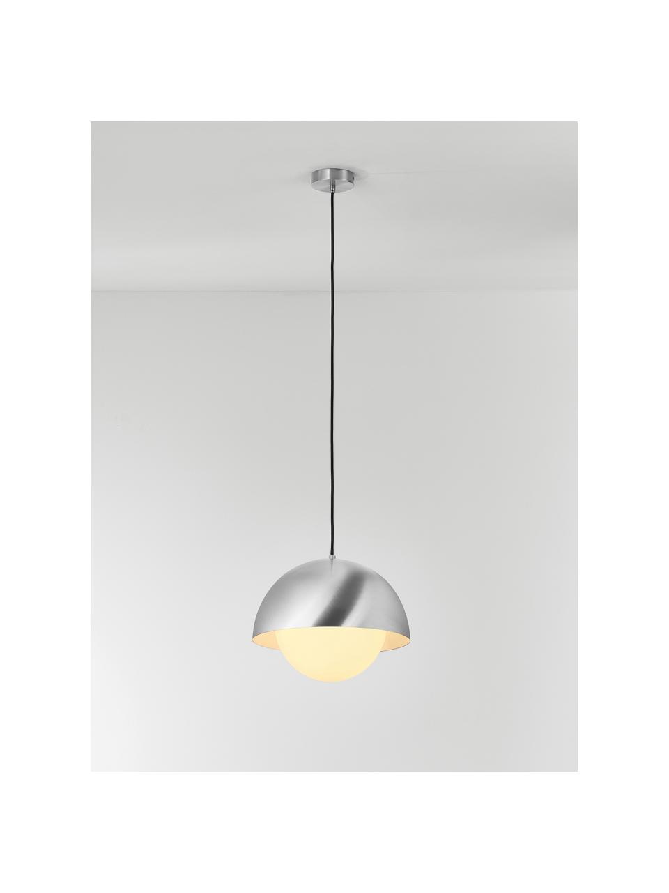 Plafondlamp Silvan, Wit, zilverkleurig, Ø 35 x H 30 cm