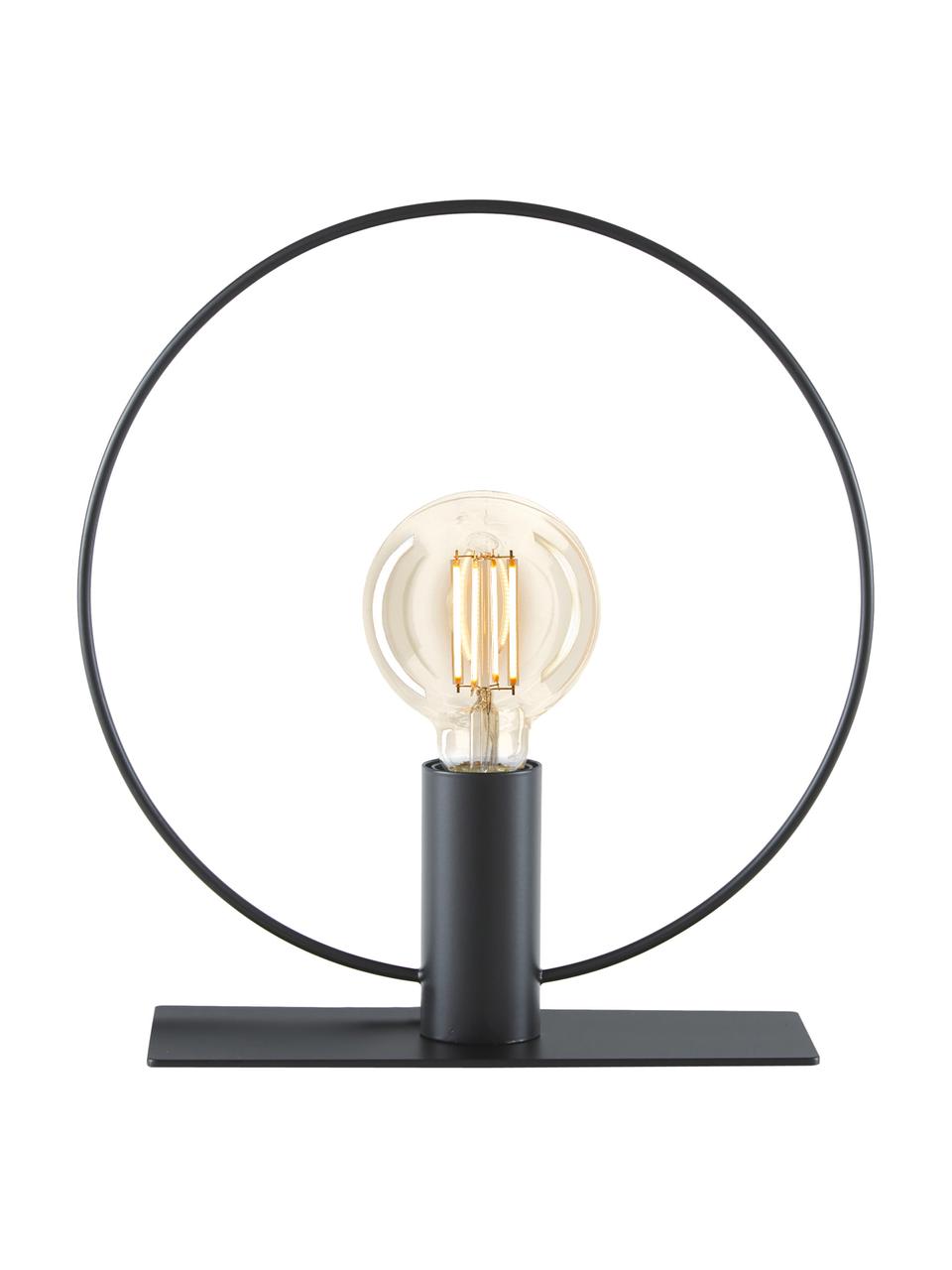 Lámpara de mesa pequeña Pria, estilo industrial, Pantalla: metal con pintura en polv, Cable: plástico, Negro, Ø 30 x Al 33 cm