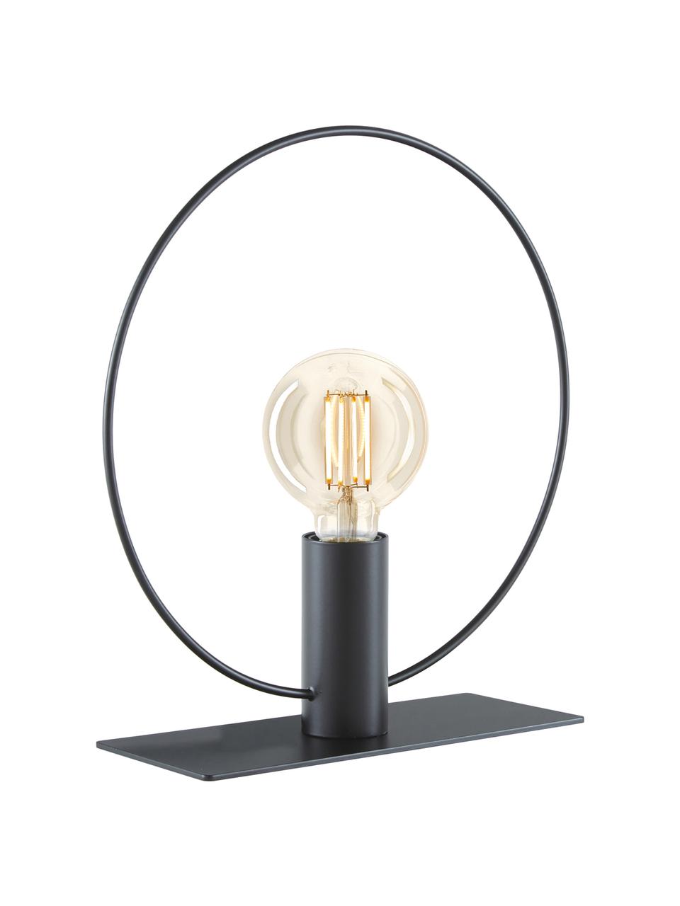 Kleine Tischlampe Pria im Industrial-Style, Lampenschirm: Metall, pulverbeschichtet, Schwarz, Ø 30 x H 33 cm
