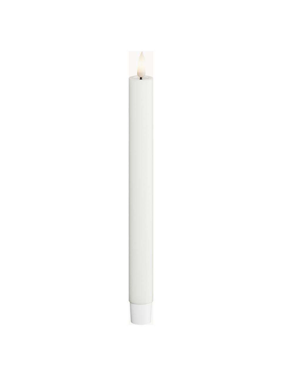 Ręcznie wykonana świeca stołowa LED Real Flame, W 15 cm, 2 szt., Tworzywo sztuczne, wosk z powłoką żywiczną, Biały, W 15 cm