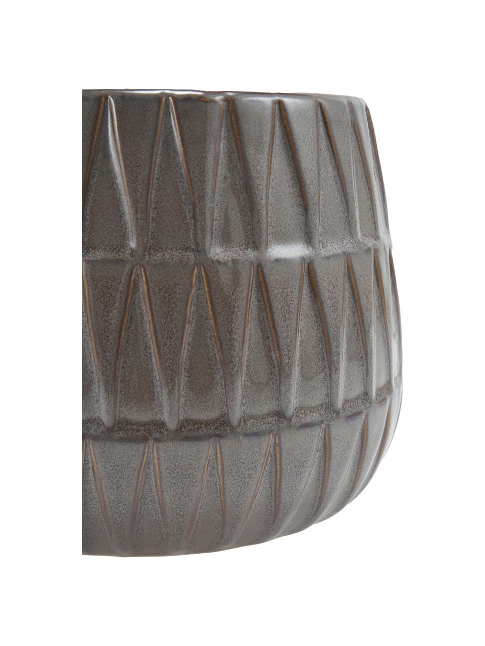 Übertopf Nomad aus Keramik, Keramik, Braun, Ø 19 x H 15 cm