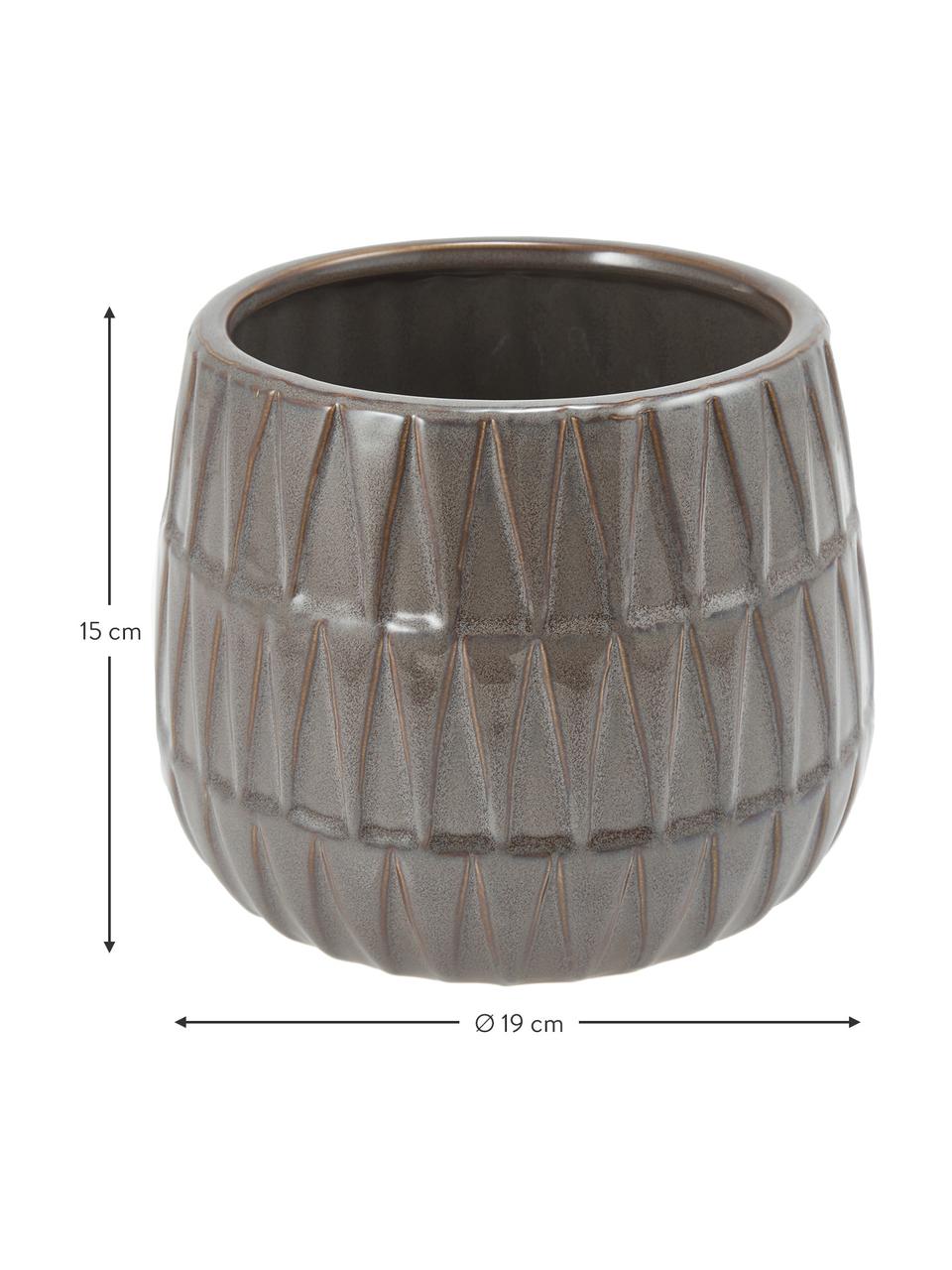 Cache-pot céramique Nomad, Céramique, Brun, bleu, Ø 19 cm x haut. 15 cm