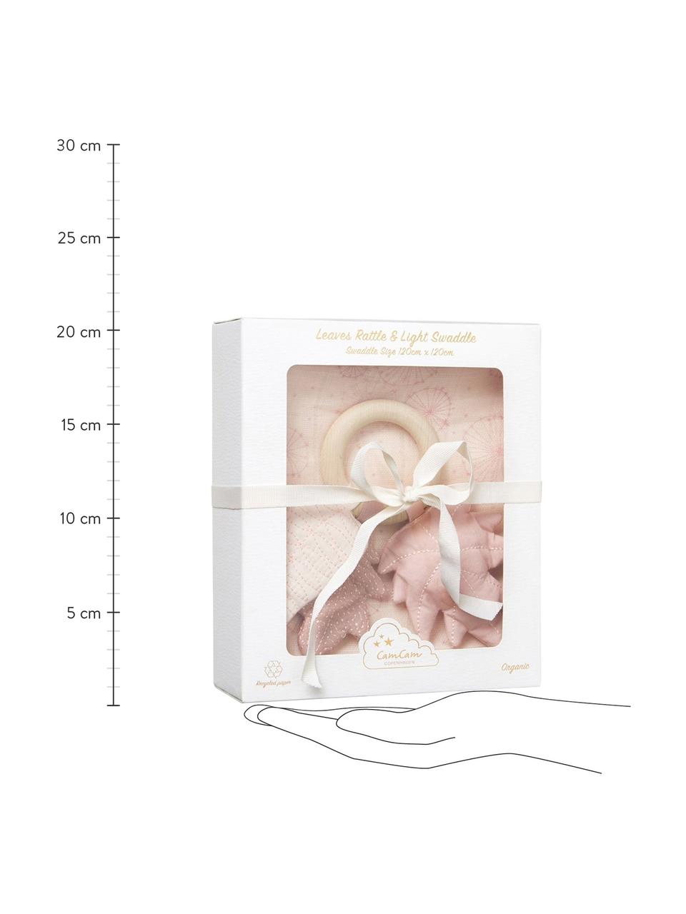 Geschenkset Dandelion van biokatoen, 2-delig, Bekleding: 100 % biokatoen, GOTS-gec, Roze, 18 x 21 cm