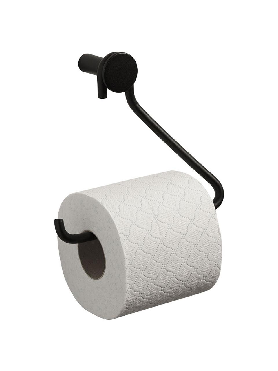 Kovový držák na toaletní papír Kimi, Lakovaný kov, Černá, Š 16 cm, V 15 cm