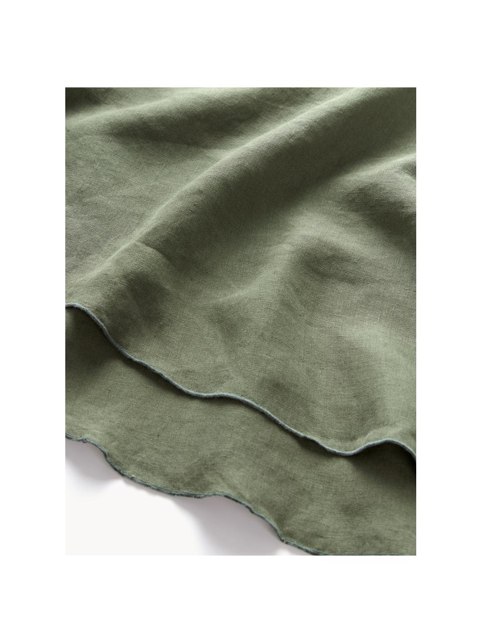 Mantel redondo de lino con ribete Kennedy, 100 % lino lavado

El lino es una fibra natural que tiene una buena capacidad de transpirabilidad, además su alta resistencia a la abrasión hace que el lino sea muy duradero.

El material utilizado para este producto ha sido probado contra sustancias nocivas y está certificado según el STANDARD 100 por OEKO-TEX®, 6760CIT, CITEVE., Verde oliva, verde salvia, De 4 a 6 comensales (Ø 180 cm)