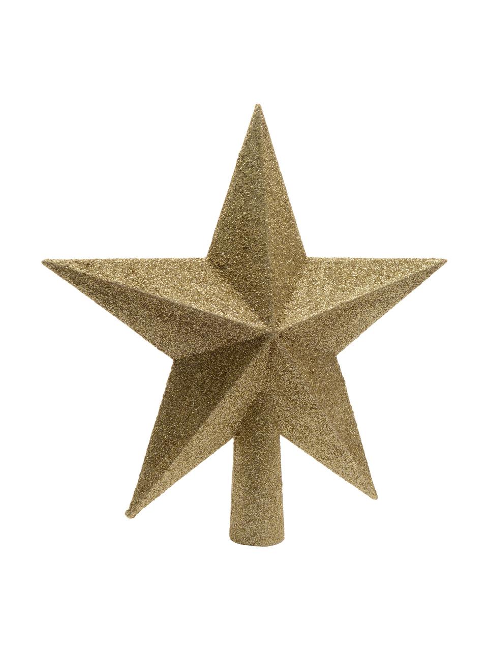 Bruchsichere Weihnachtsbaumspitze Morning Star, Ø 19 cm, Kunststoff, Glitzer, Goldfarben, Ø 19 cm