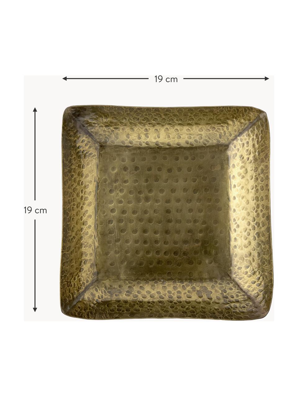 Deko-Tablett Kobra, Eisen, beschichtet, Goldfarben mit Metallic-Finish, L 19 x B 19 cm