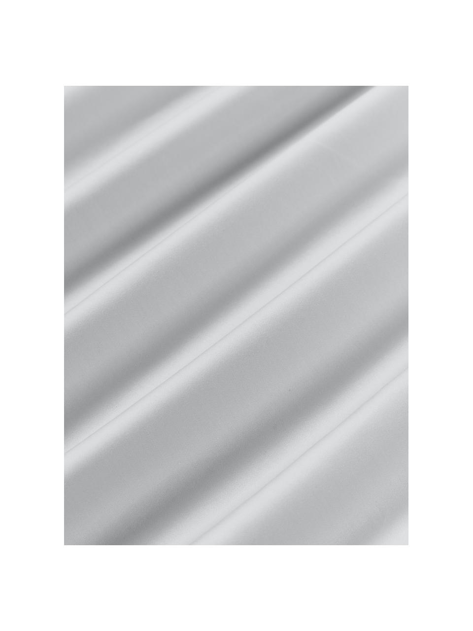 Poszewka na poduszkę z satyny bawełnianej Carlotta, Jasny szary, biały, S 40 x D 80 cm
