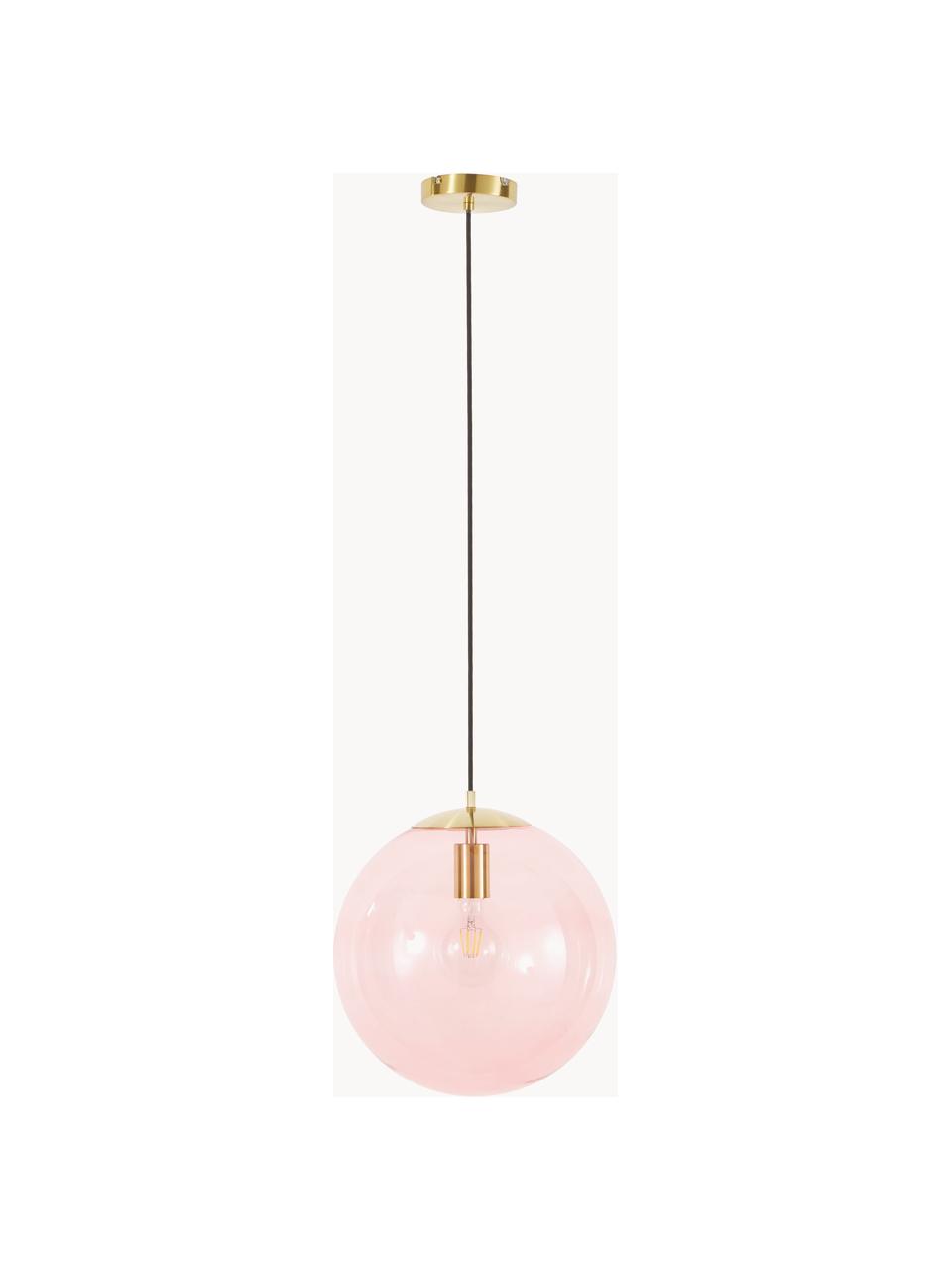 Lampada a sospensione in vetro Bao, Paralume: vetro, Baldacchino: metallo zincato, Rosa, dorato, Ø 35 cm