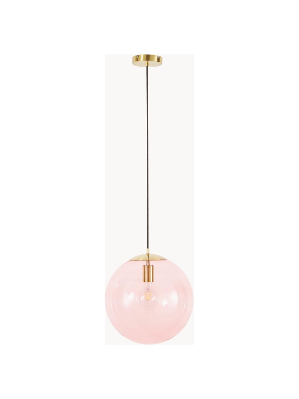 Závěsné svítidlo ze skla Bao, Růžová, zlatá, Ø 35 cm