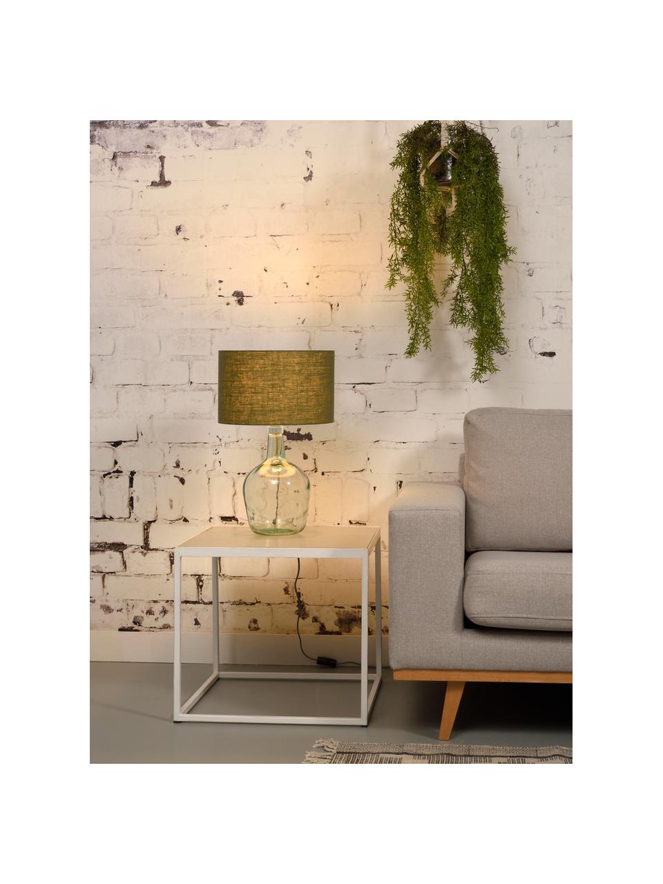 Lampa stołowa ze szkła z recyklingu Murano, Zielony, transparentny, szary, Ø 32 x W 34 cm