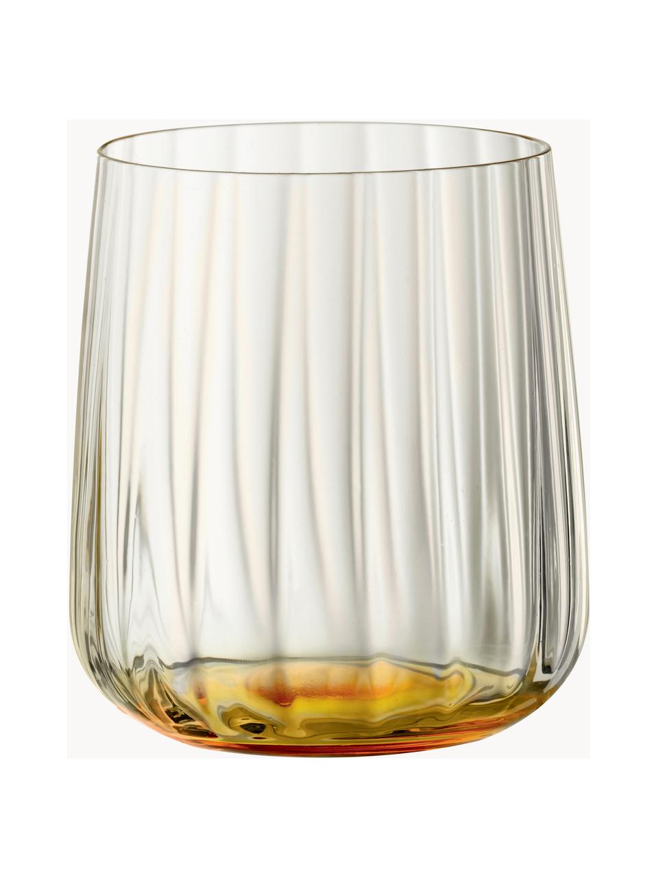 Kristall-Gläser Lifestyle, 2 Stück, Kristallglas, Ockergelb, Ø 8 x H 9 cm, 340 ml