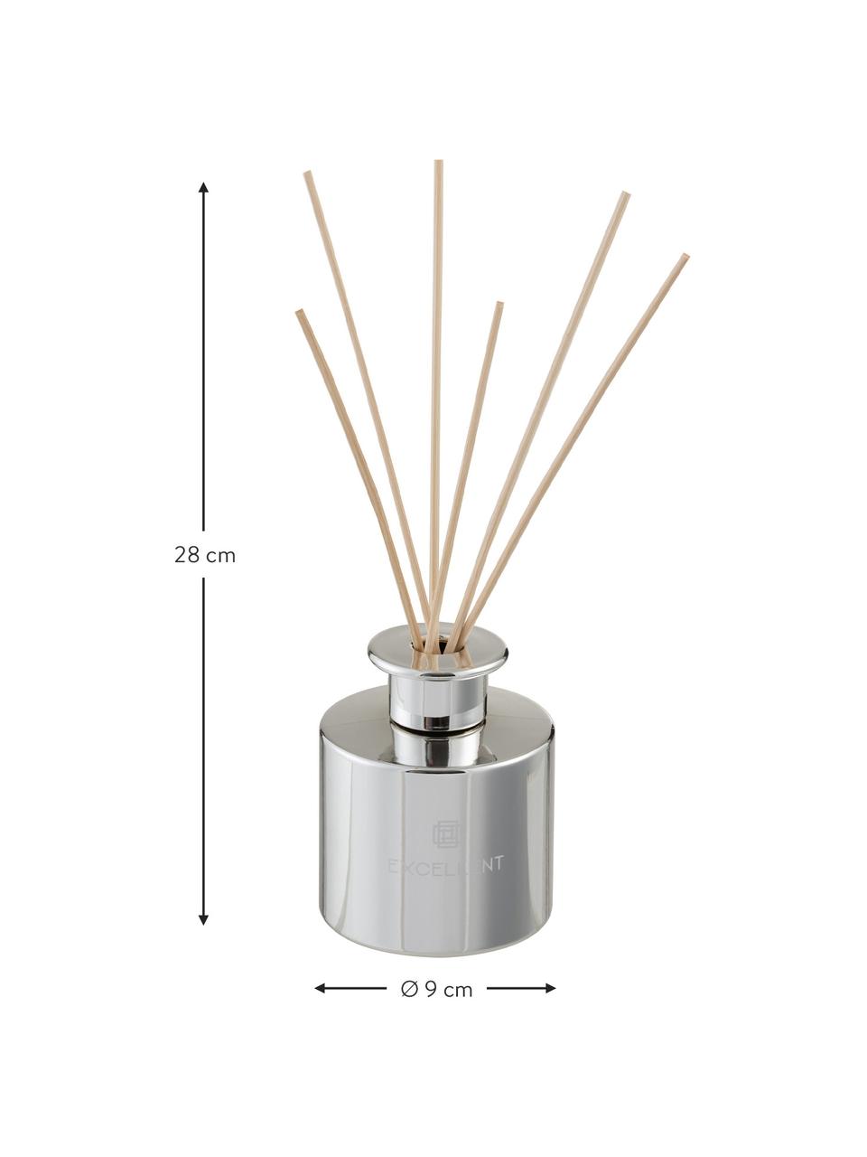 Geurstokjes Excellent (suikerspin), Houder: glas, Zilverkleurig, Ø 9 x H 28 cm