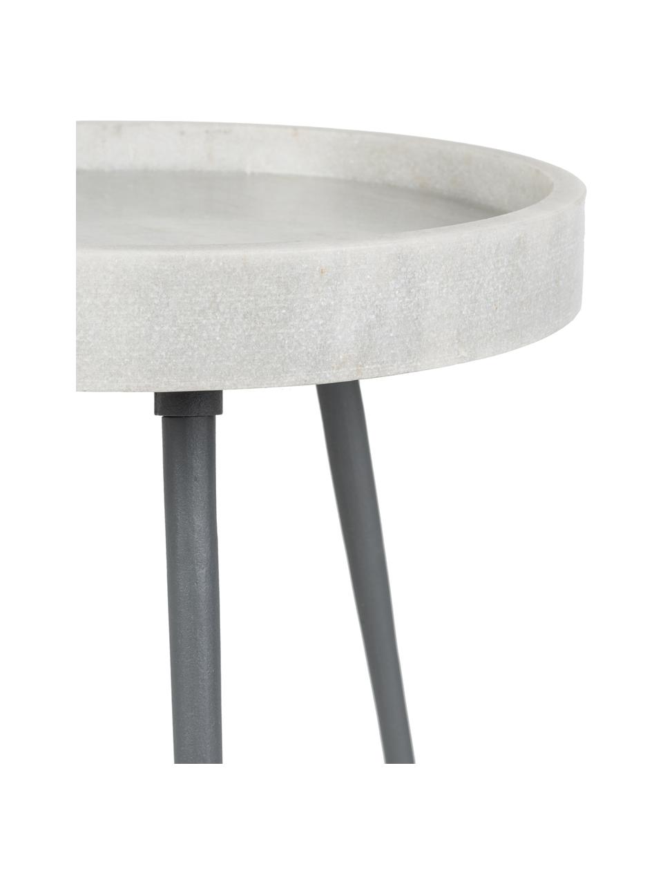 Table d'appoint en marbre, ronde Karrara, Blanc, gris