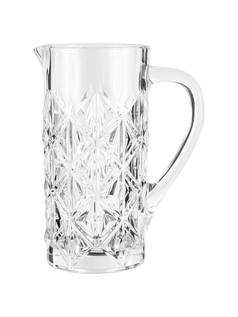 Jarra de cristal con relieve Enigma, 1,2 L, Cristal Luxion, Transparente, Al 23 cm, 1,2 L