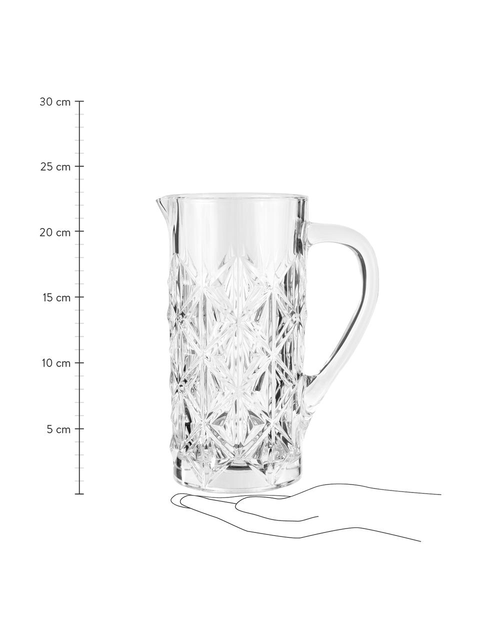 Jarra de cristal con relieve Enigma, 1,2 L, Cristal Luxion, Transparente, Al 23 cm, 1,2 L