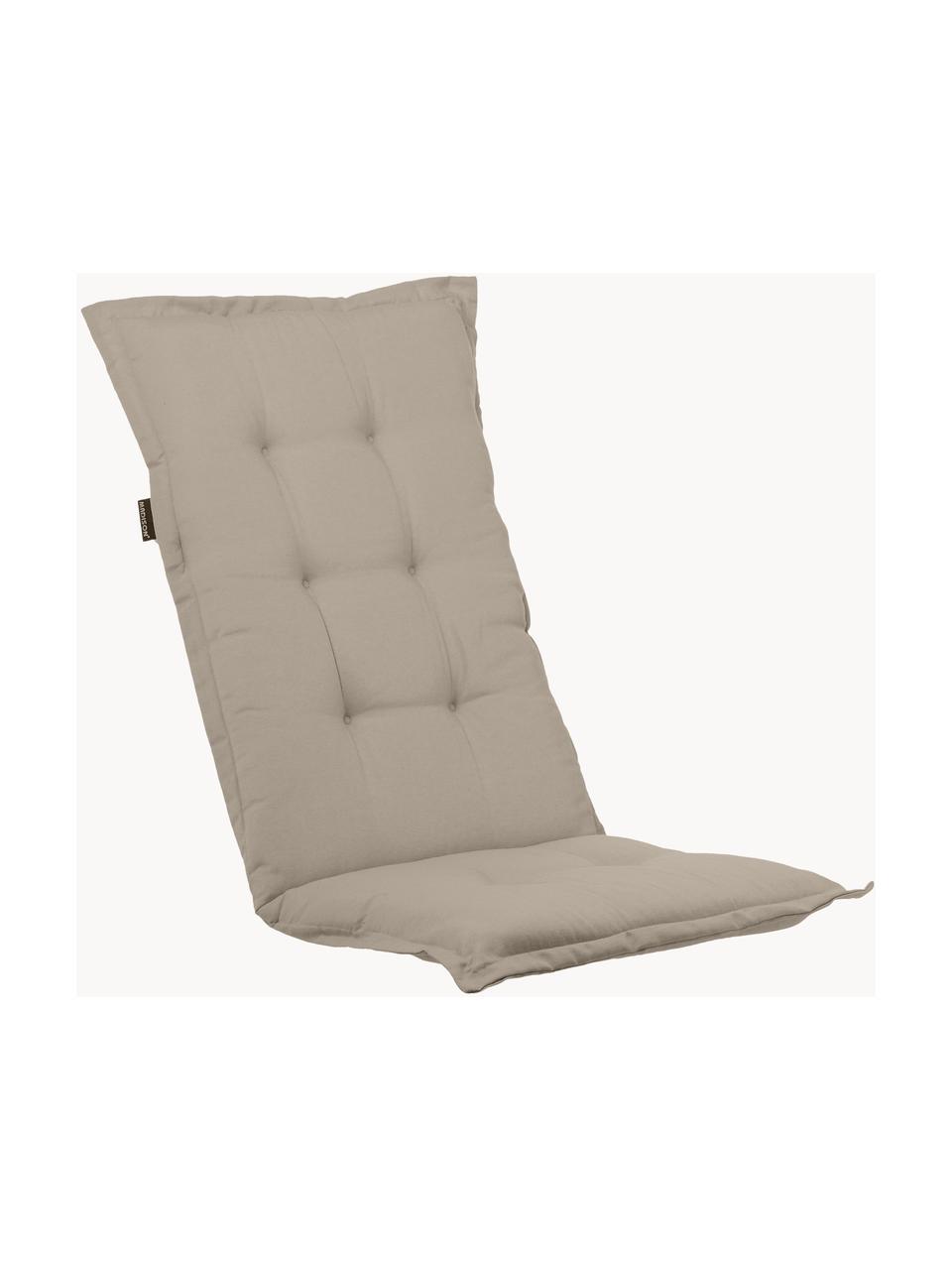 Cuscino sedia con schienale alto monocromatico Panama, Rivestimento: 50% cotone, 50% poliester, Beige, Larg. 42 x Lung. 120 cm