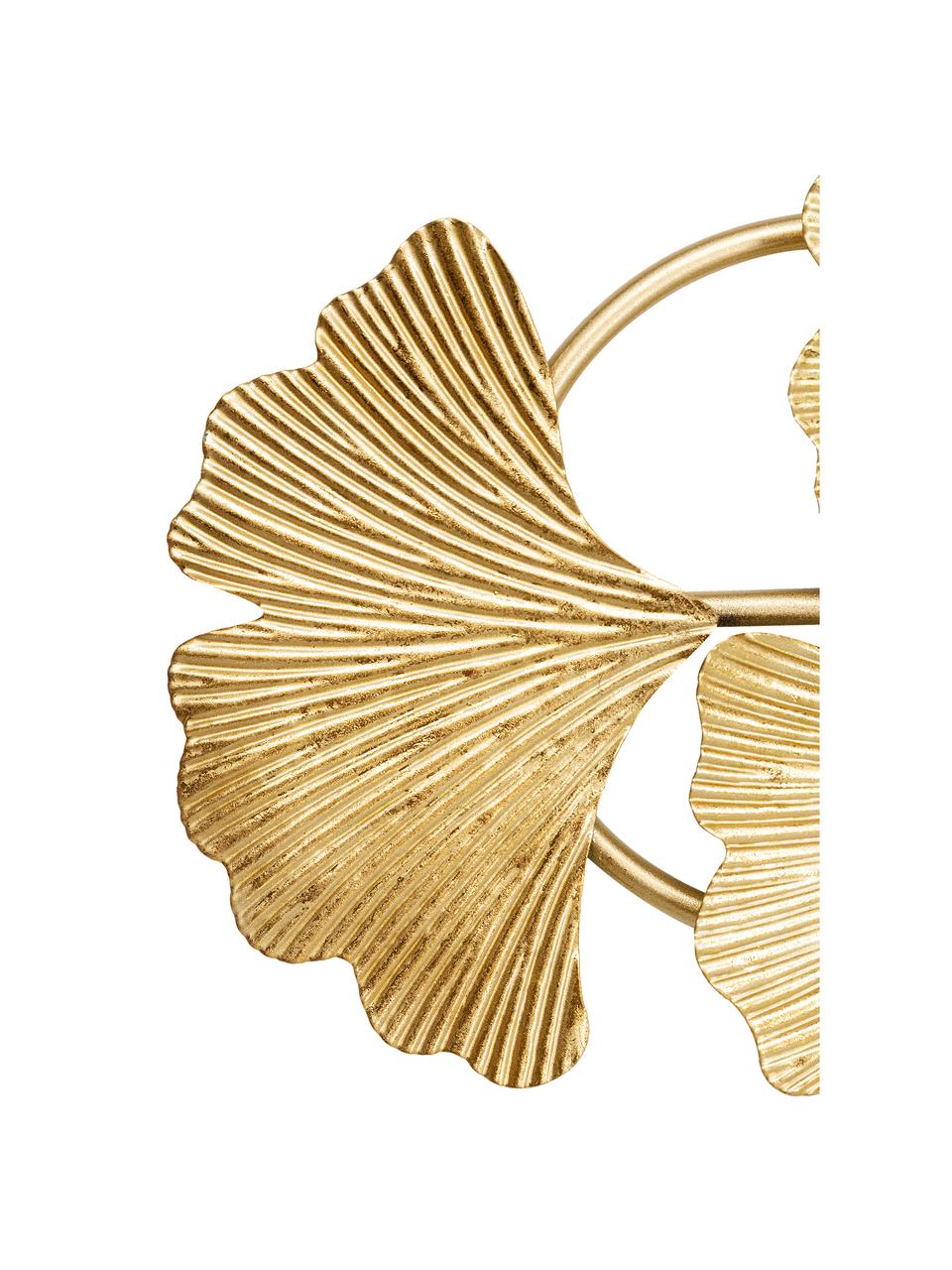 Portemanteau métal doré Ginkgo, Acier, revêtement par poudre, Couleur dorée, larg. 72 x haut. 31 cm