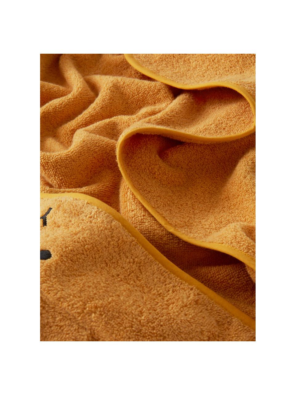 Babydoekje Conejo gemaakt van katoenen badstof, Oranje, B 100 x H 100 cm