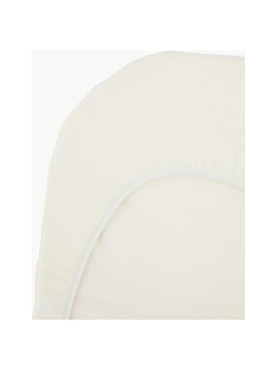 Coprimaterasso con angoli in cotone Bliss, Bianco latte, Larg. 36 x Lung. 79 cm, Alt. 3 cm