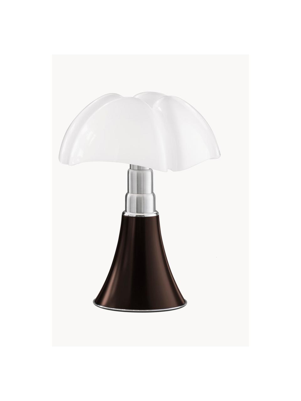Mobilna lampa stołowa LED z funkcją przyciemniania Pipistrello, Stelaż: metal, aluminium, lakiero, Ciemny brązowy, matowy, Ø 27 x W 35 cm