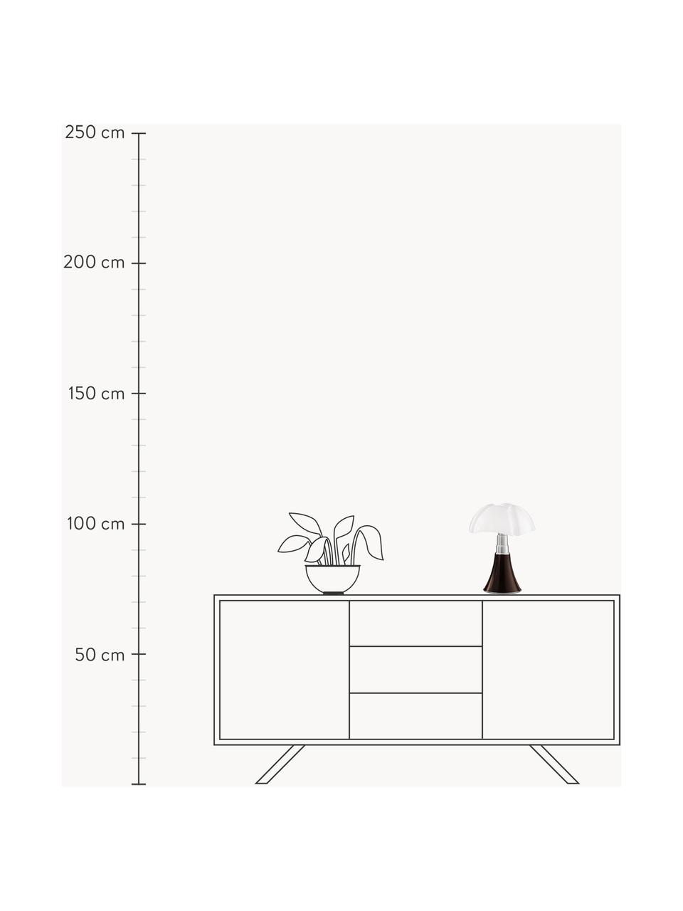 Mobile dimmbare LED-Tischlampe Pipistrello, Dunkelbraun, matt, Ø 27 x H 35 cm