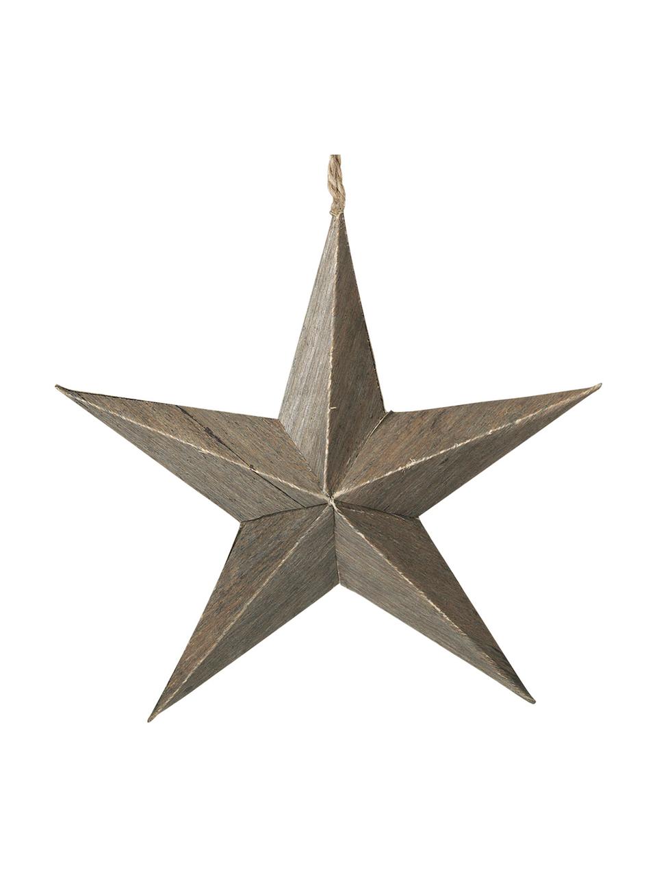 Ciondolo stella Venice 2 pz, Legno di pioppo, Marrone, Ø 15 x Prof. 5 cm