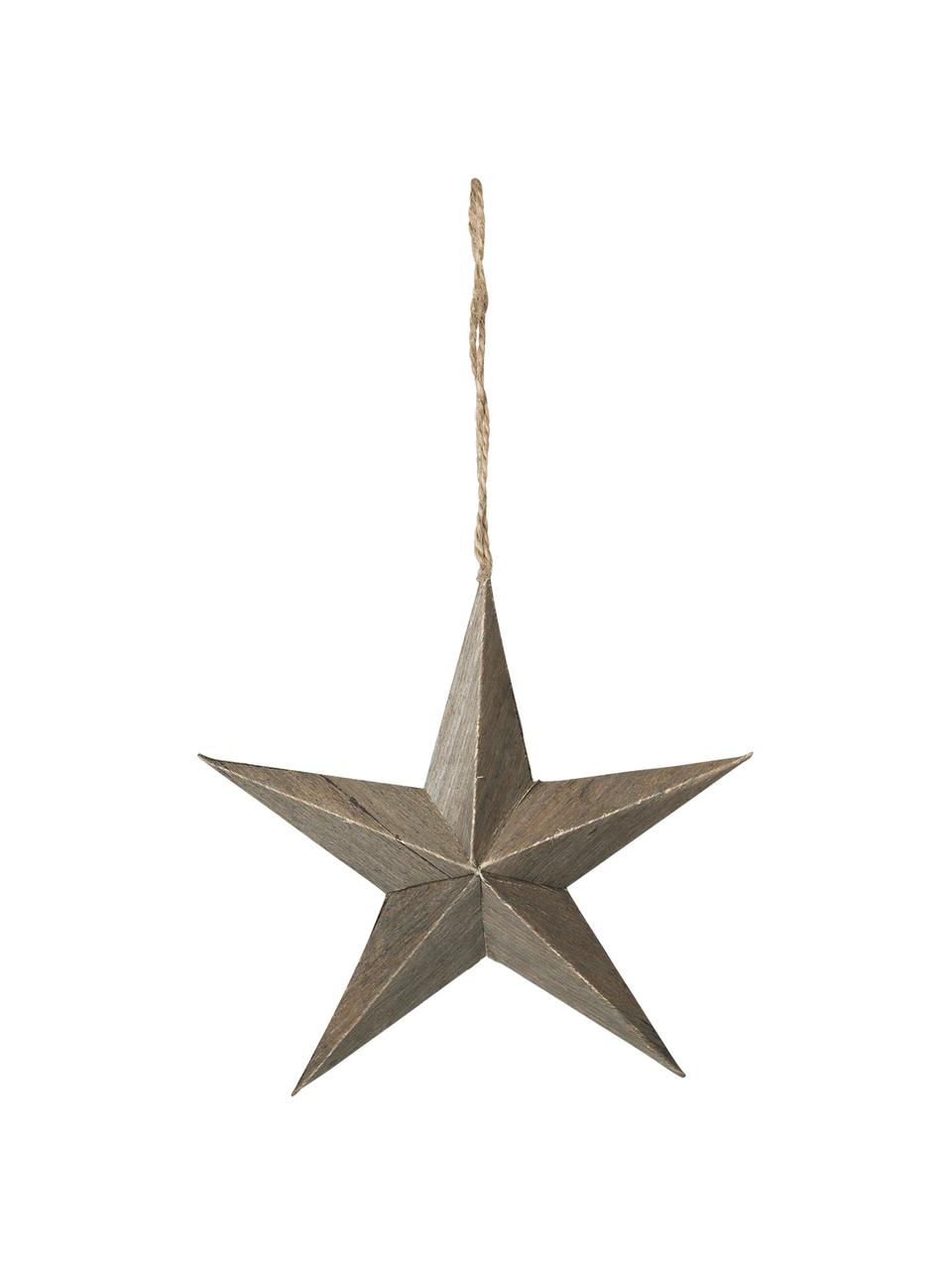 Estrellas para colgar Venice, 2 uds., Madera de álamo, Marrón, Ø 15 x F 5 cm