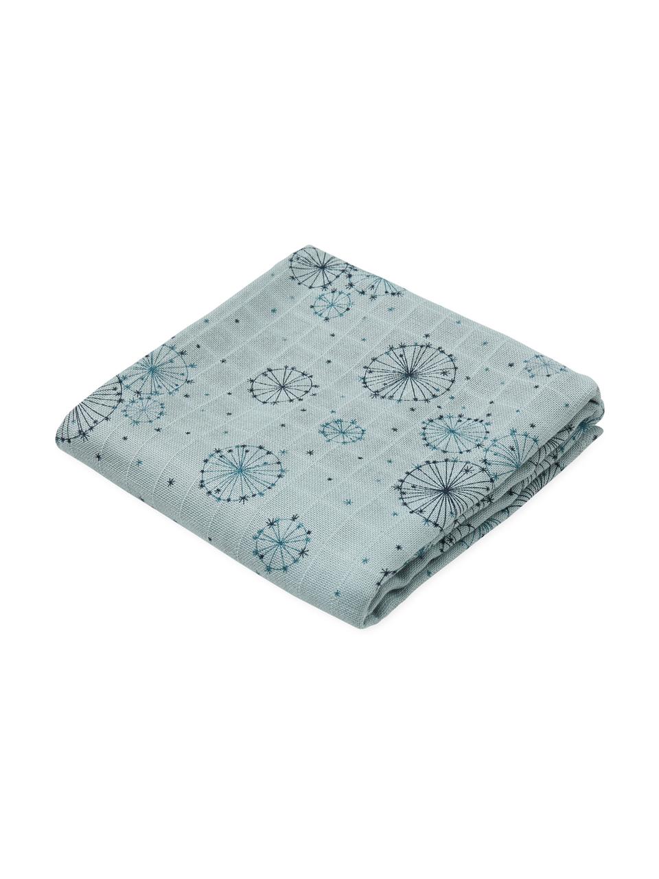 Mušelínový ručník z organickej bavlny Dandelion, 2 ks, Odtiene modrej