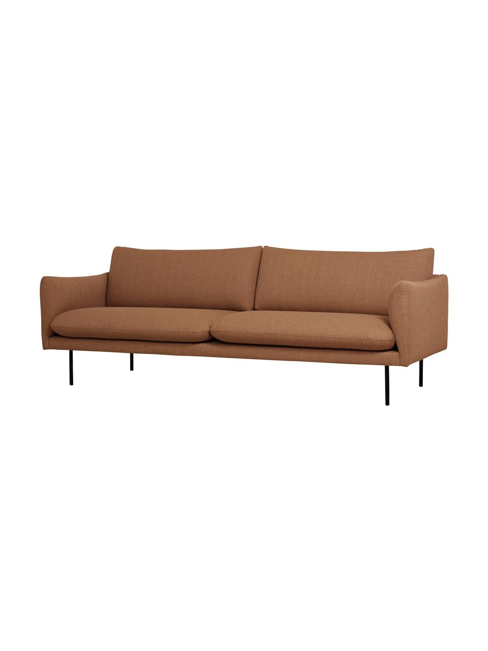 Pohovka s kovovými nohami Moby (3-miestna), Nugátová, Š 220 x H 95 cm
