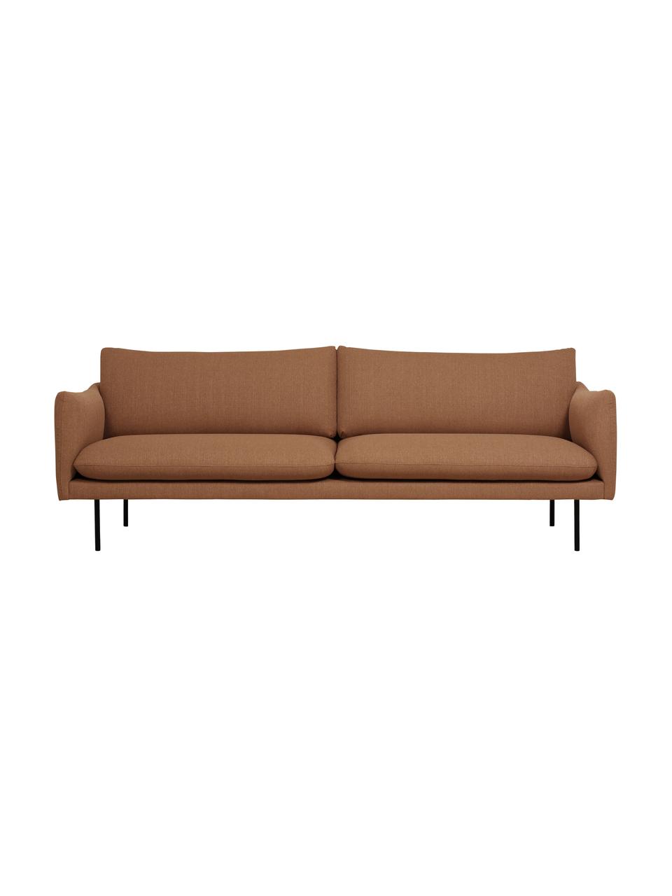 Pohovka s kovovými nohami Moby (3-miestna), Nugátová, Š 220 x H 95 cm
