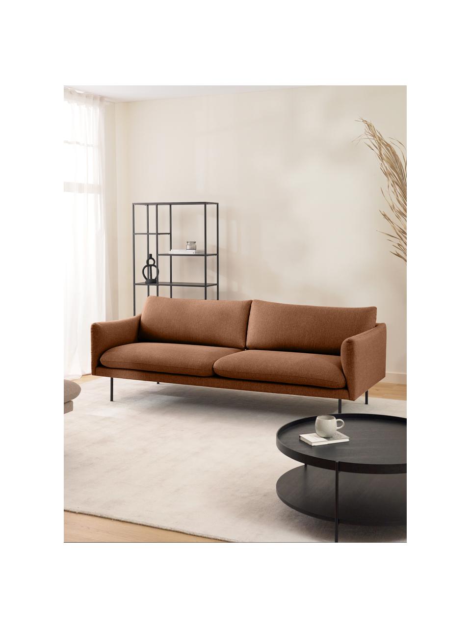 Pohovka s kovovými nohami Moby (3-miestna), Nugátová, Š 220 x H 95 cm