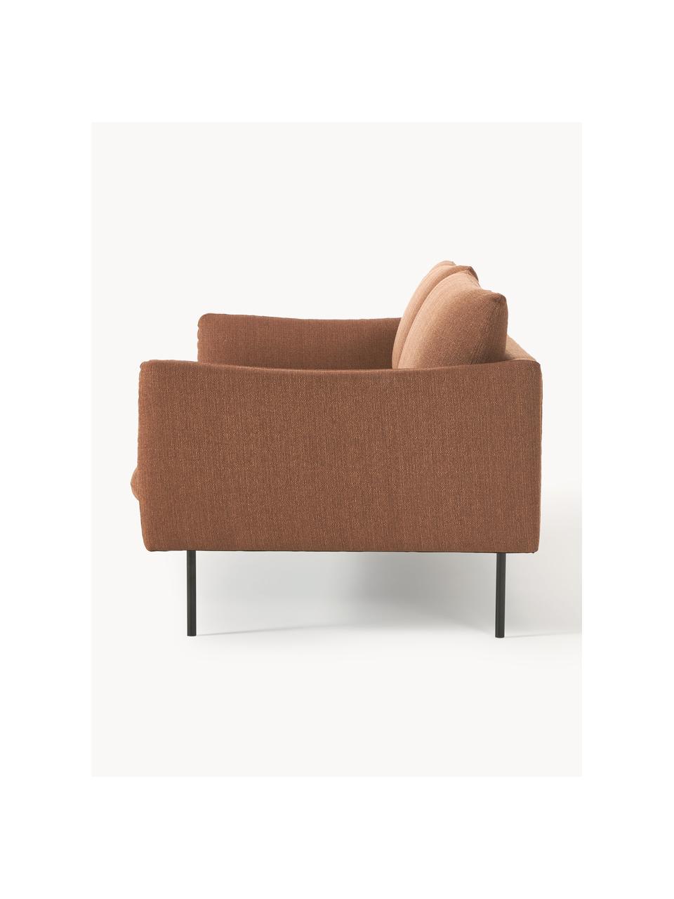 Sofa Moby (3-osobowa), Tapicerka: poliester Dzięki tkaninie, Stelaż: lite drewno sosnowe, Nogi: metal malowany proszkowo , Nugatowa tkanina, S 220 x G 95 cm