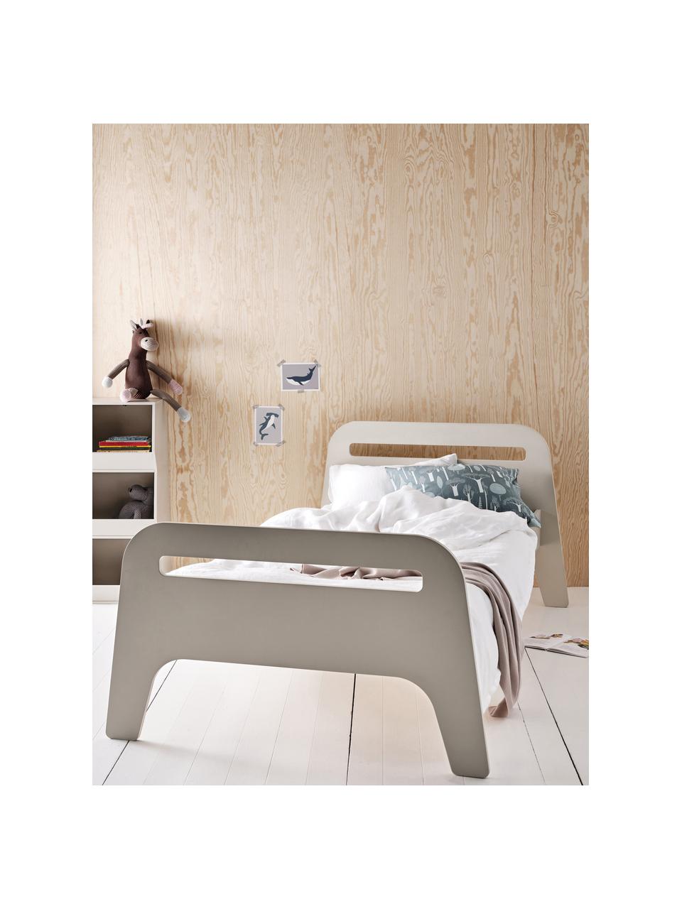 Cama infantil de madera Jibbo, 90 x 200 cm, Tablero de fibras de densidad media (MDF), madera contrachapada, Gris, An 90 x L 200 cm