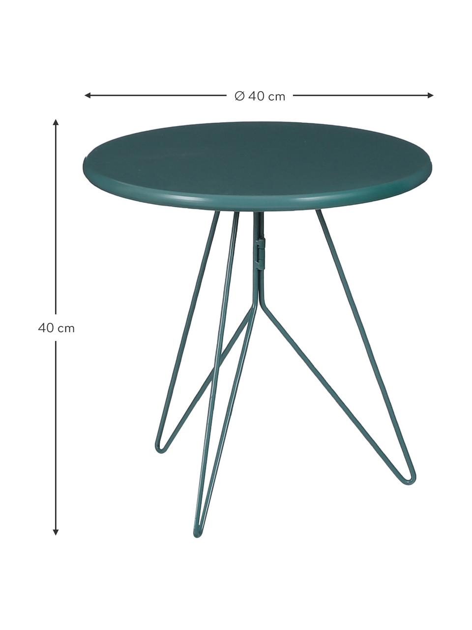 Tavolino da balcone in metallo Tula, Metallo verniciato a polvere, Verde, Ø 40 x Alt. 40 cm