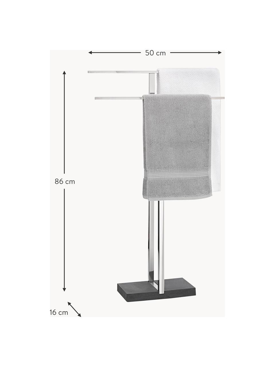 Portasciugamani in metallo Menoto, Asta: acciaio inossidabile, Argentato, Larg. 50 x Alt. 86 cm