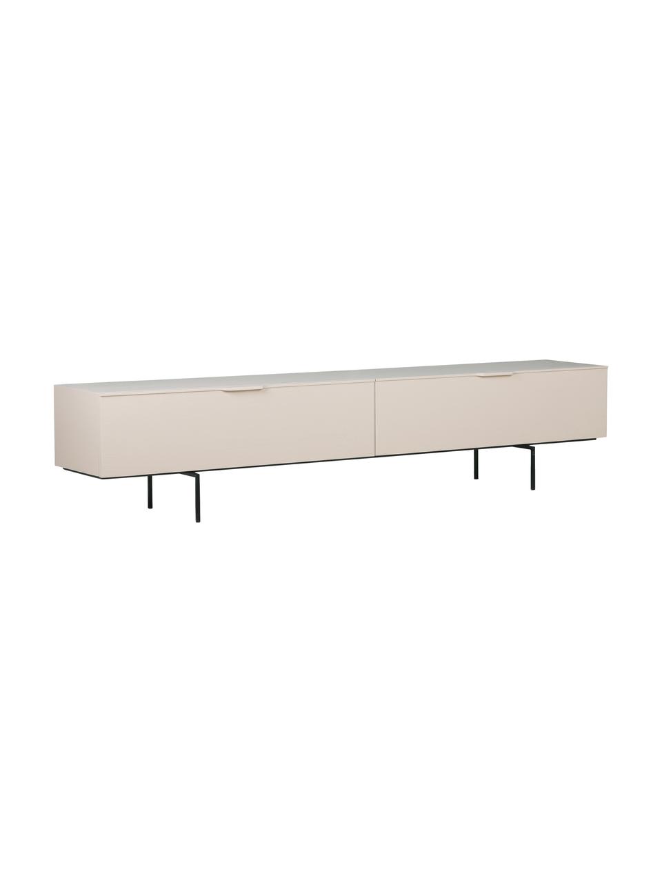 Credenza Tave, Gambe: metallo rivestito, Legno Sungkai, laminato beige, Larg. 167 x Alt. 36 cm
